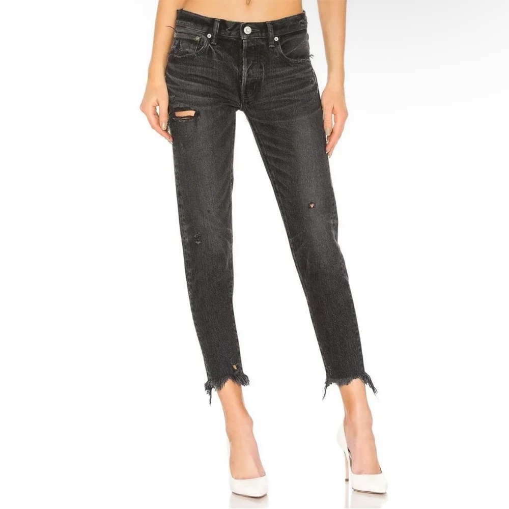 Moussy Vintage Kelley Tapered Jean Black Distressed